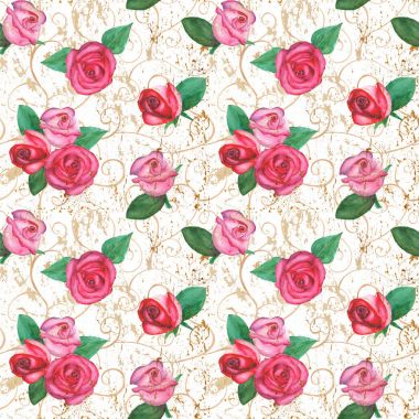 Oryantal gül seamless modeli