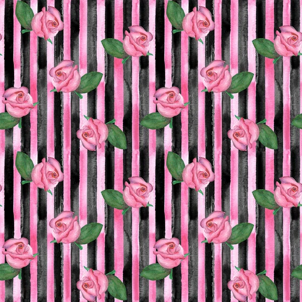 Seamless modeli pembe Gül tomurcukları