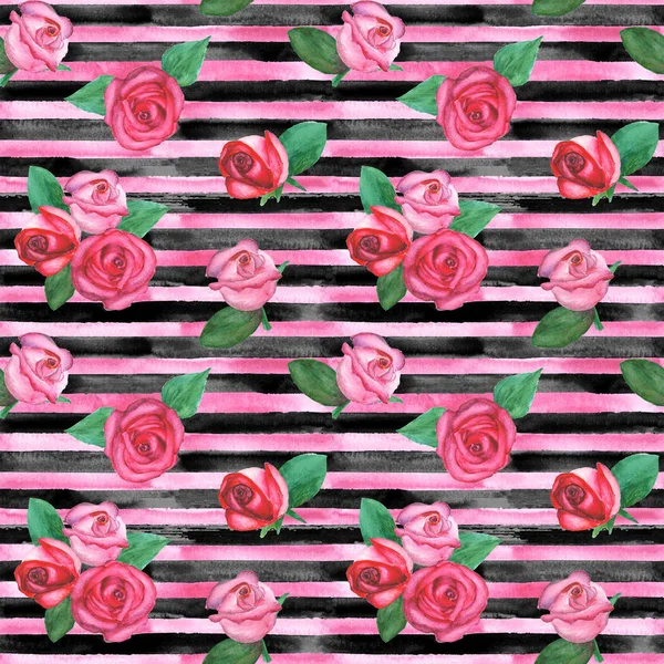 Striped roses fashion texture — Stock Photo, Image