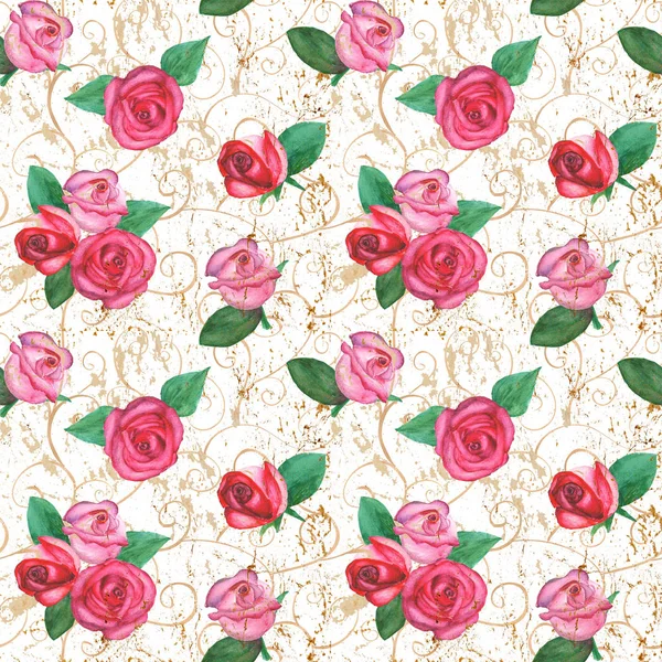 Oriental roses seamless pattern — Stock Photo, Image