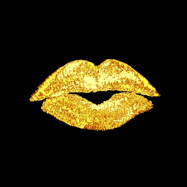 Oro labios de lujo beso rastro — Foto de Stock