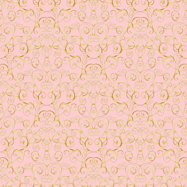 Gold baroque seamless pattern