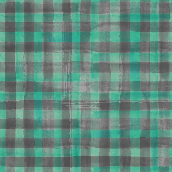 緑と灰色格子柄のシームレス パターン — ストック写真