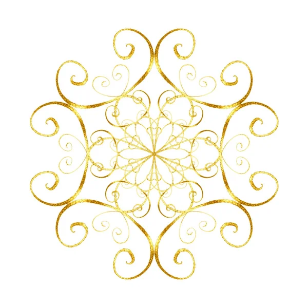 Floco de neve dourado em estilo oriental —  Vetores de Stock