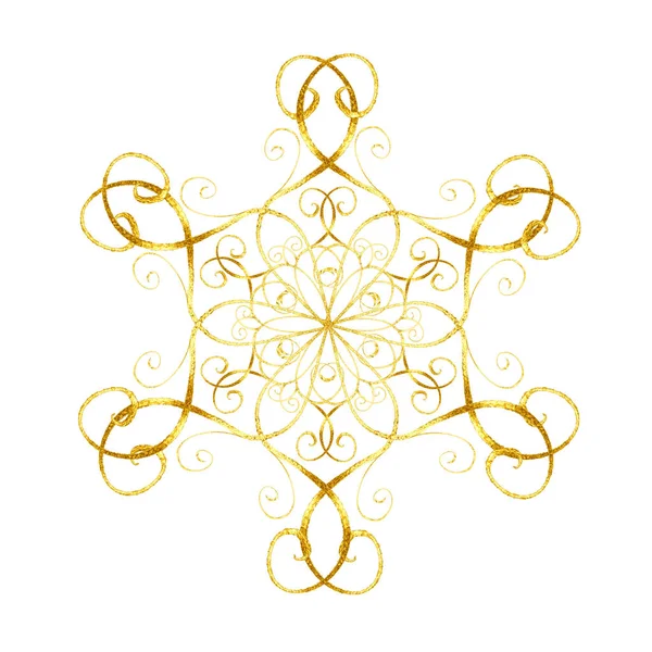 Gold snowflake in oriental style — Stock Vector
