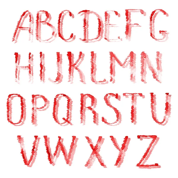 Červená písmena anglické abecedy — Stock fotografie