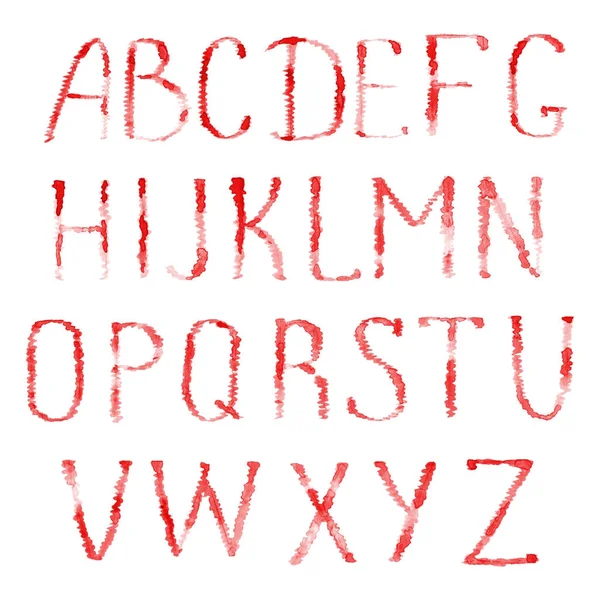 Letras rojas del alfabeto latino — Foto de Stock