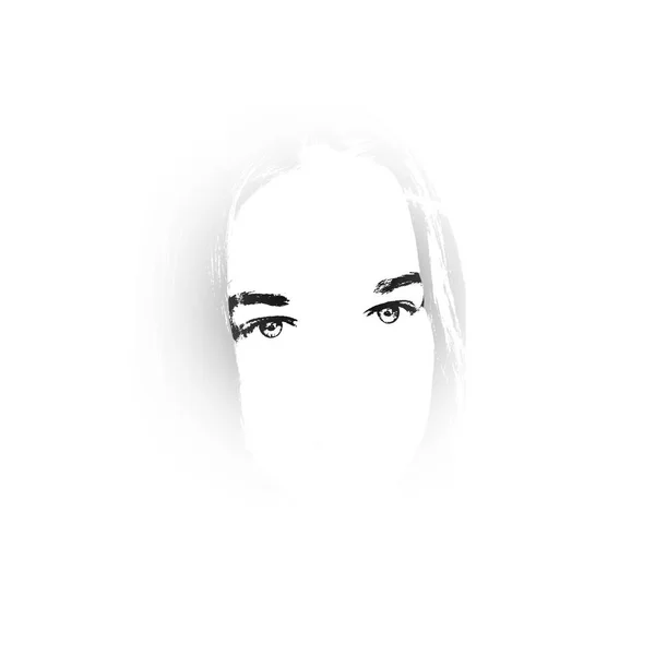 Retrato preto e branco de menina — Fotografia de Stock