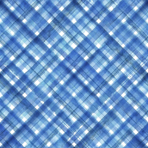 Bleu plaid diagonale motif sans couture — Photo