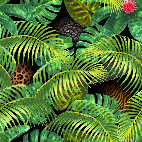 Tropiska exotiska seamless mönster — Stockfoto