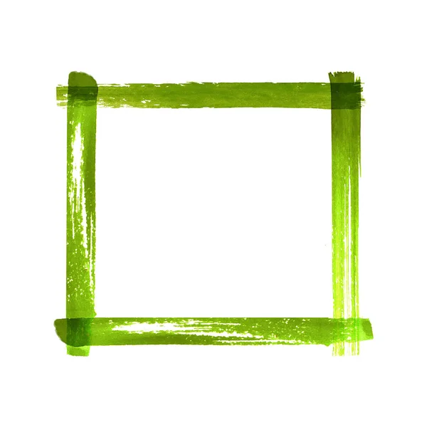 Зелена акварельна гранжева рамка — стокове фото