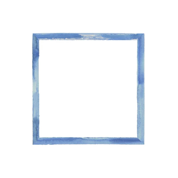 Azul marinho aquarela grunge quadro — Fotografia de Stock