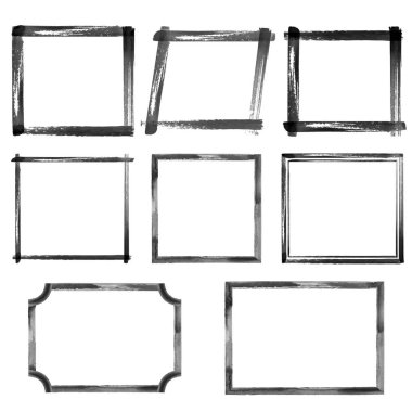 Suluboya siyah grunge çerçeve kümesi
