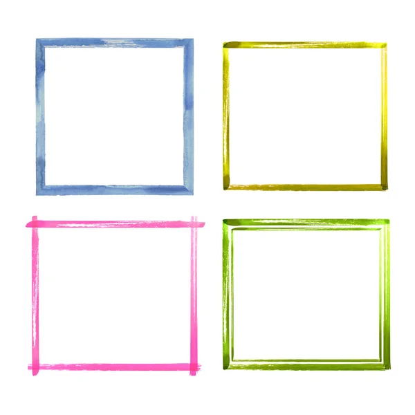 Set of watercolor color grunge frames — Stock Vector