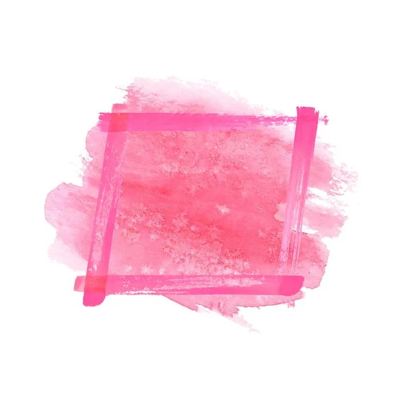 マゼンタ ピンク水彩画グランジ フレーム — ストック写真