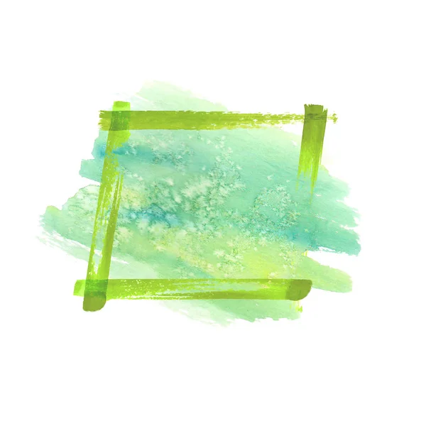 Cadre grunge aquarelle verte — Photo