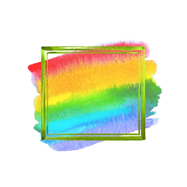 Moldura grunge aquarela colorida — Fotografia de Stock