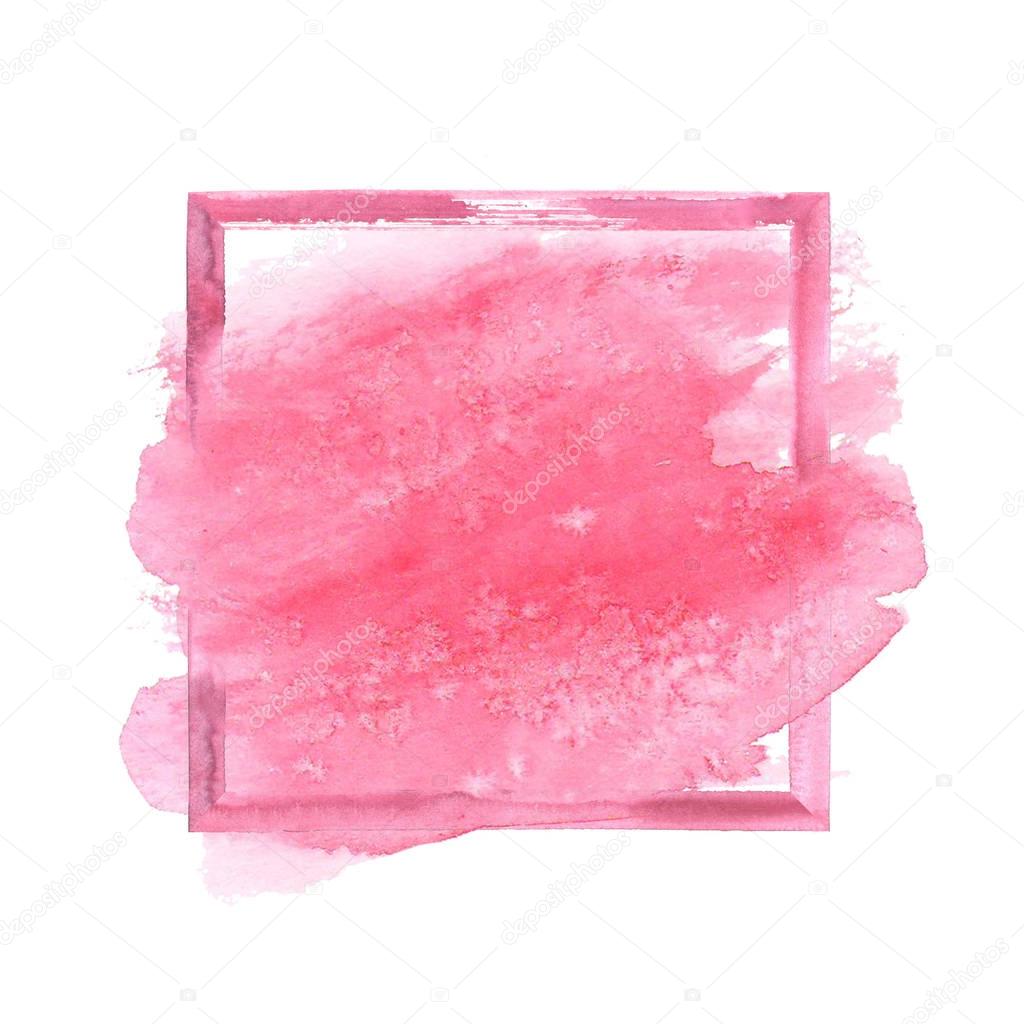 Pink watercolor grunge frame