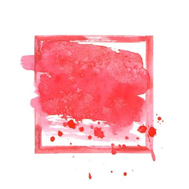 Kırmızı sulu boya grunge çerçeve