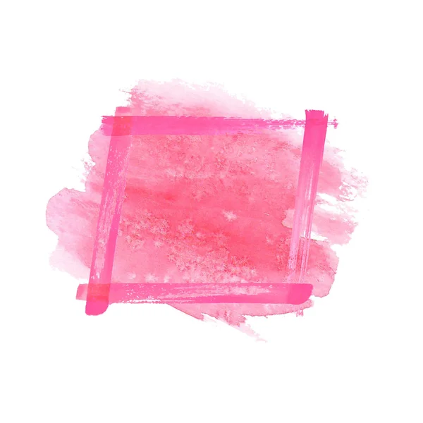 Magenta moldura grunge aquarela rosa —  Vetores de Stock