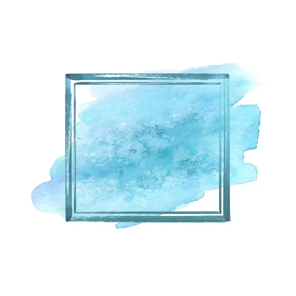 Blue watercolor grunge frame — Stock Vector