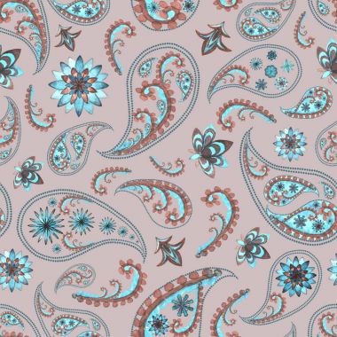 Paisley oryantal çiçek desenli