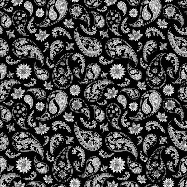 Modèle de Paisley noir et blanc — Photo