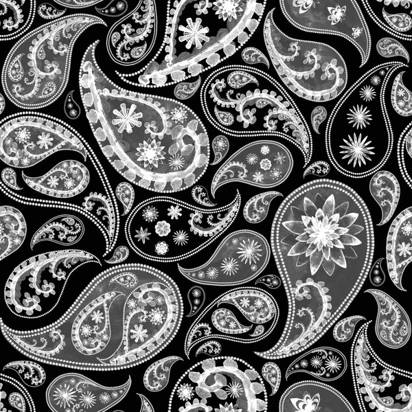 Black and white paisley oriental background