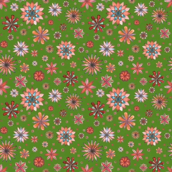 꽃 원활한 민족 boho 패턴 — 스톡 사진