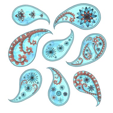 Paisley oryantal çiçek kümesi