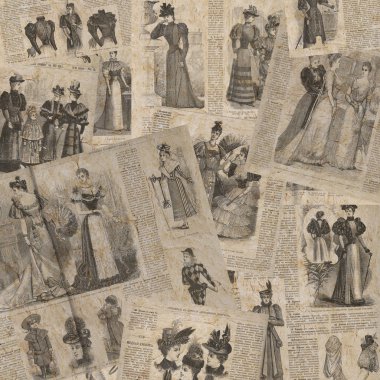 Vintage moda gazetesi doku