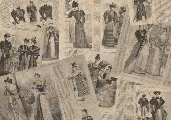 Vintage moda gazetesi doku