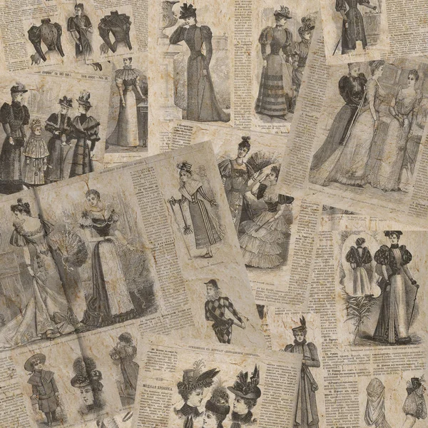 Vintage moda gazetesi doku — Stok fotoğraf