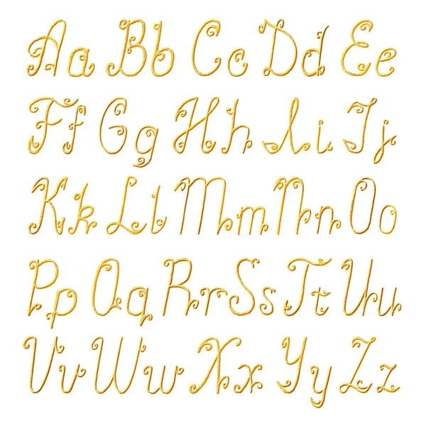 Golden szczotkowane 3d alfabetu — Zdjęcie stockowe