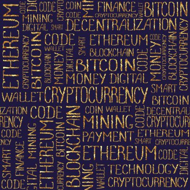 Cryptocurrency kavramı etiket kelimeler desen