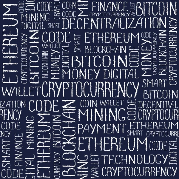 Crypto-monnaie concept tag mots modèle — Photo
