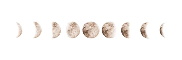 Moon aşama set suluboya izole