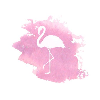 Pembe suluboya spot pembe flamingo silüeti