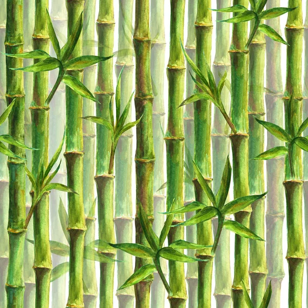 Green bamboo forest seamless pattern