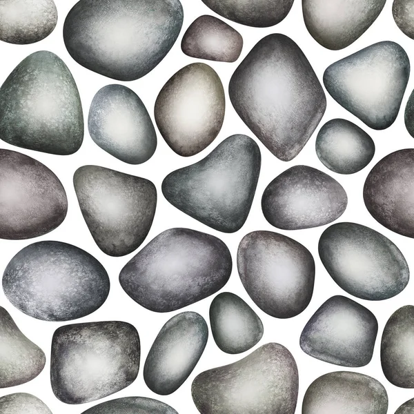 Seamless pattern of watercolor colorful stones — Stock Photo, Image