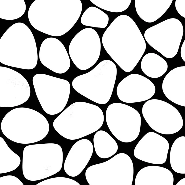 Naadloze patroon witte stenen op zwart — Stockfoto