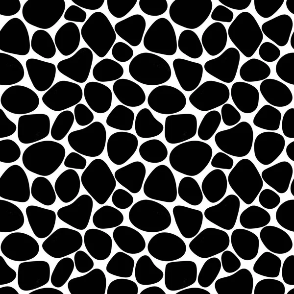 白地に黒い石のシームレス パターン — ストック写真