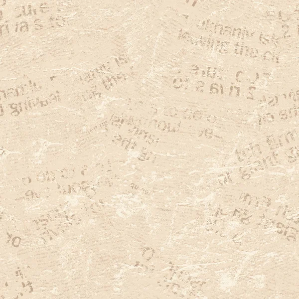 Newspaper seamless pattern with old vintage unreadable paper texture background — ストック写真