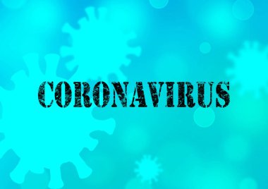 Virüs arka planı. Coronavirus 2019 nCoV hücrelerinde harfler var. Wuhan, Çin 'den tehlikeli bir solunum yolu virüsü. Pankart için şablon, poster. Pandemik koruma kavramı.