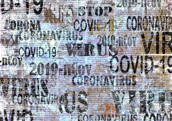 Coronavirus Covid Notícias Riscado Grunge Jornal Velho Fundo Papel Textura — Fotografia de Stock