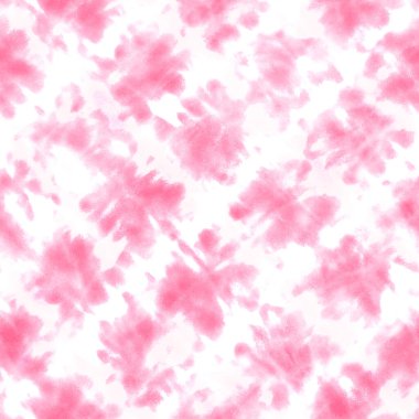 Renkli shibori desenli kravat. Suluboya el, beyaz arka planda pembe süslemeli elementler boyadı. Suluboya soyut doku. Tekstil, kumaş, duvar kağıdı, ambalaj kağıdı baskısı.