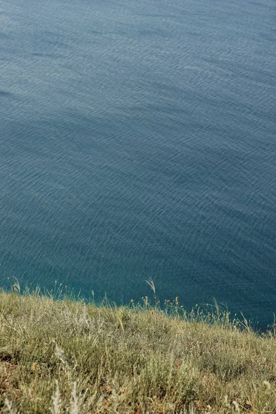 Yeşil çim ve deniz su arka plan