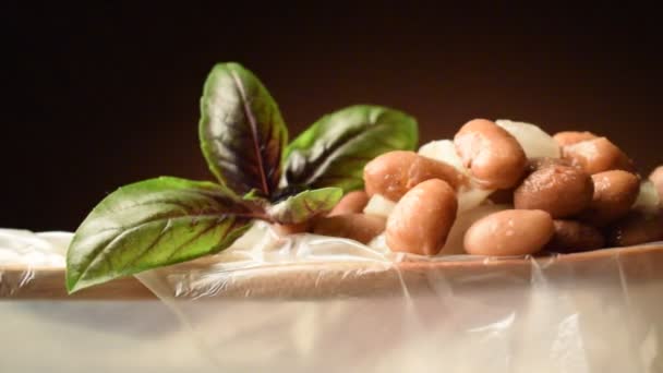 Insalata Fagioli Sul Cucchiaio — Video Stock