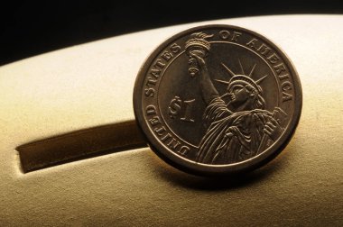 Domuz kumbarasına Amerikan Doları