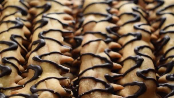 Arkaplanda Çikolatalı Karnaval Pastaları — Stok video